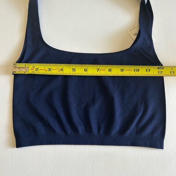 NWT Free People Intimately Womens Scoop Neck Navy Blue Stretch Crop Top XS/S - Picture 13 of 14